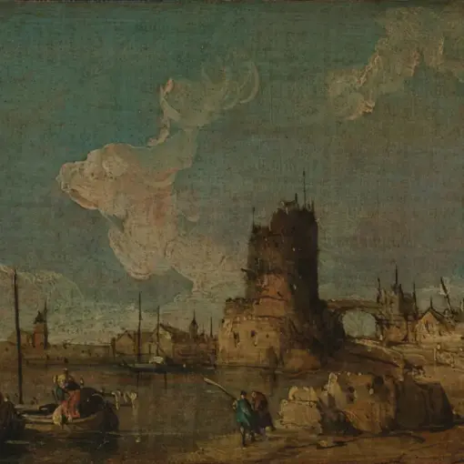 A Ruin Caprice (Style of Francesco Guardi) – Hand-Painted Oil Painting Reproduction
