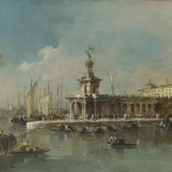 Hand-painted oil painting reproduction of Venice The Punta della Dogana by Francesco Guardi