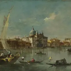 Hand-painted oil painting reproduction of Venice The Giudecca with the Zitelle by Francesco Guardi