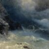 Reproduction peinte à la main à l'huile de l'œuvre « Sur la tempête » (1899) d'Ivan Aivazovsky