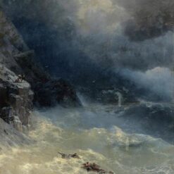 Hand painted oil painting reproduction of On the storm 1899 by Ivan Aivazovsky