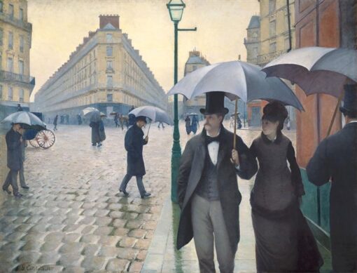 Gustave Caillebotte: Paris Street; Rainy Day (1877) Impressionist Masterpiece – Hand-Painted Oil Reproduction by Dafen Village Studio