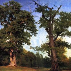 Hand-painted oil painting reproduction of Pioneers of the Woods by Albert Bierstadt