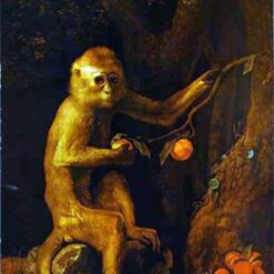 Portrait d'un singe George Stubbs Date : 1774 Style : Romantisme Genre : peinture animalière Technique : huile sur toile Lieu : collection privée Dimensions : 60,3 x 70,5 cm