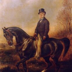 Hand-painted oil painting reproduction of Franz Xaver Winterhalter's 1870 Equestrian Portrait of François Adolphe Akermann on horseback.