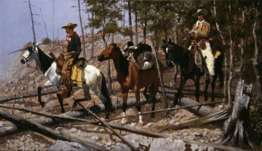 Frederic Remington / Prospecting For Cattle Range (1889) Western Art – Hand-Painted Oil Reproduction by Dafen Village Studio