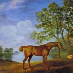 Reproduction peinte à la main à l'huile de l'œuvre « Une citrouille et un palefrenier » de George Stubbs (1774), réalisée par le studio Dafen Village