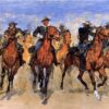 Frederic Remington Colored Troopers to the Rescue Hand-Painted Oil Painting Reproduction by Dafen Village Studio 1 Hand-painted oil reproduction of Frederic Remington's Western military painting Colored Troopers to the Rescue on canvas
