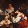 Franz Xaver Winterhalter / Roman Genre Scene (1833) Romanticism – Hand-Painted Oil Reproduction by Dafen Village Studio 2 Hand-painted oil painting reproduction of Franz Xaver Winterhalter's 1833 Roman Genre Scene depicting Italian folk life.