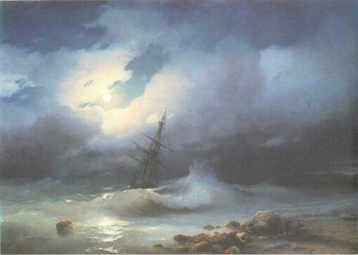 Hand-Painted “Rough Sea at Night” (1853) Oil Painting Reproduction – Ivan Aivazovsky | Dafen Studio Fine Art