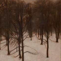 Hand-painted oil reproduction of Vilhelm Hammershoi landscape painting Sondermarken Park in winter 1896