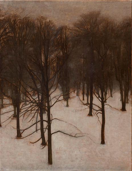 Vilhelm Hammershøi Søndermarken Park in winter (1896) Fine Art – Hand-Painted Oil Reproduction by Dafen Village Studio