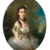Franz Xaver Winterhalter / The Beautiful American (Die schöne Amerikanerin) (c.1868–1869) Romanticism – Hand-Painted Oil Reproduction by Dafen Village Studio 2 Hand-painted oil painting reproduction of Franz Xaver Winterhalter's c.1868 portrait titled The Beautiful American (Die schöne Amerikanerin).