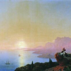 Hand painted oil painting reproduction of Sea Bay 1842 by Ivan Aivazovsky