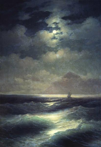 Hand-Painted “Sea View by Moonlight” (1878) Oil Painting Reproduction – Ivan Aivazovsky | Dafen Studio Fine Art