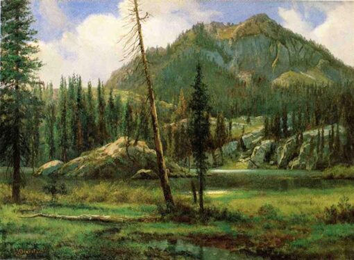 Sierra Nevada Mountains by Albert Bierstadt – Hand-Painted Oil Painting Reproduction