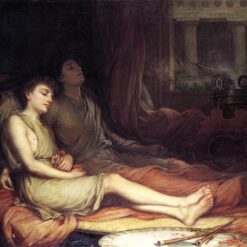 Hand-painted oil painting reproduction of Sleep and His Half Brother Death 1874 by John William Waterhouse