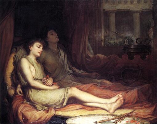 Sleep and His Half Brother Death (1874) by John William Waterhouse – Hand-Painted Oil Painting Reproduction