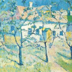Kazimir Malevich Spring Garden in Blossom 1904 hand painted impressionist landscape oil painting reproduction by Dafen Village Studio