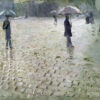 Gustave Caillebotte: Rue De Paris, Jour De Pluie Study (c.1877) Impressionist Masterpiece – Hand-Painted Oil Reproduction by Dafen Village Studio 2 Hand-painted oil painting reproduction of Gustave Caillebotte Rue De Paris Jour De Pluie étude showing rainy Paris street sketch