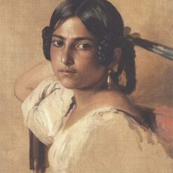 Hand-painted oil painting reproduction of Franz Xaver Winterhalter's 1834 Study of Italian Girl.
