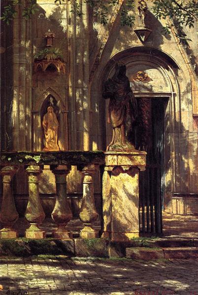 Sunlight and Shadow Study by Albert Bierstadt – Hand-Painted Oil Painting Reproduction