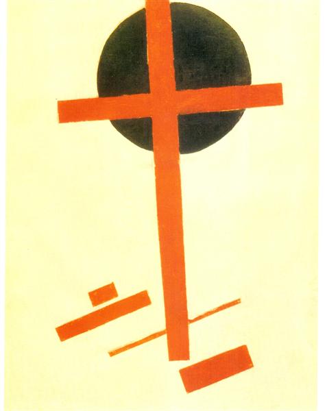 Kazimir Malevich / The Red Cross on a Black Circle (c.1915) – Hand-Painted Oil Reproduction by Dafen Village Studio