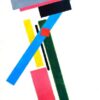 Kazimir Malevich / Suprematistic Construction (1915) - Hand-Painted Oil Reproduction by Dafen Village Studio 2 Hand-painted oil reproduction of Kazimir Malevich's 1915 Suprematistic Construction artwork featuring abstract geometric forms on canvas.