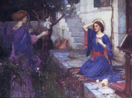 The Annunciation (1914) by John William Waterhouse – Hand-Painted Oil Painting Reproduction