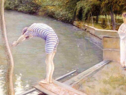 Gustave Caillebotte: The Bather / The Diver (1877) Impressionist Masterpiece – Hand-Painted Oil Reproduction by Dafen Village Studio