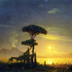 Hand painted oil painting reproduction of The Bay of Naples 1845 by Ivan Aivazovsky