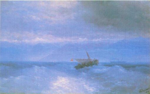 Hand-Painted “The Caucasian Range from the Sea” Oil Painting Reproduction – Ivan Aivazovsky Seascape | Dafen Studio Fine Art