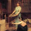 The Household Gods (1880) by John William Waterhouse - Hand-Painted Oil Painting Reproduction 1 Hand-painted oil painting reproduction of The Household Gods 1880 by John William Waterhouse