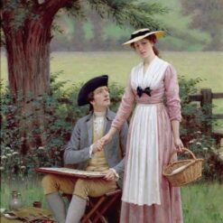 Reproduction peinte à la main à l'huile du tableau « The Lord of Burleigh » d'Edmund Blair Leighton