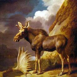 Reproduction peinte à la main à l'huile de l'œuvre « The Moose 1773 » de George Stubbs, réalisée par Dafen Village Studio