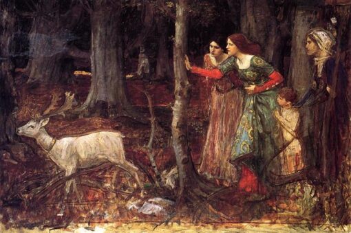 The Mystic Wood (1914-1917) by John William Waterhouse – Hand-Painted Oil Painting Reproduction