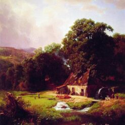 Hand-painted oil painting reproduction of The Old Mill by Albert Bierstadt