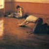 Gustave Caillebotte: The Parquet Planers (1876 Variant) Impressionist Masterpiece – Hand-Painted Oil Reproduction by Dafen Village Studio 2 Hand-painted oil painting reproduction of Gustave Caillebotte The Parquet Planers 1876 showing woodworkers refinishing a wood floor in a sunlit room