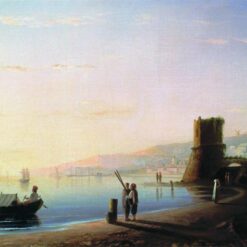 Hand painted oil painting reproduction of The Pier in Feodosia 1840 by Ivan Aivazovsky