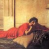 « Le remords de Néron après le meurtre de sa mère » (1878) de John William Waterhouse - Reproduction d'une peinture à l'huile réalisée à la main n° 1 Reproduction peinte à la main à l'huile de l'œuvre « Le remords de Néron après le meurtre de sa mère » (1878) de John William Waterhouse