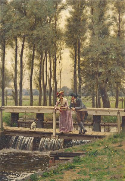 The Trysting Place by Edmund Blair Leighton – Hand-Painted Oil Painting Reproduction