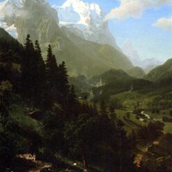 Hand-painted oil painting reproduction of The Wetterhorn by Albert Bierstadt