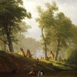 Hand-painted oil painting reproduction of The Wolf River Kansas by Albert Bierstadt