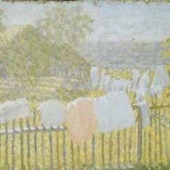 Kazimir Malevich Underwear on the Fence 1903 hand painted impressionist landscape oil painting reproduction by Dafen Village Studio