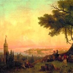 Hand painted oil painting reproduction of View of Constantinople by Evening Light 1846 by Ivan Aivazovsky