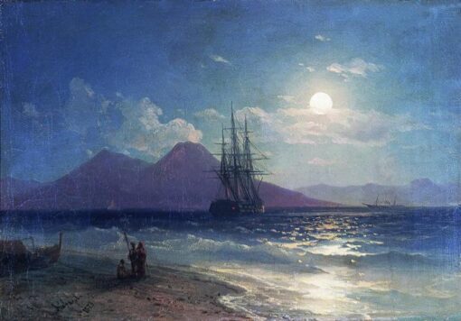 Hand-Painted “View of the Sea at Night” (1873) Oil Painting Reproduction – Ivan Aivazovsky | Dafen Studio Fine Art