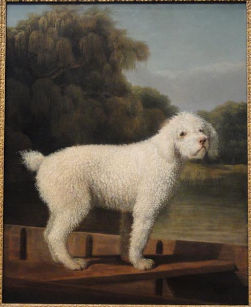 George Stubbs / White Poodle in a Punt (c.1780) Romanticism – Hand-Painted Oil Reproduction by Dafen Village Studio