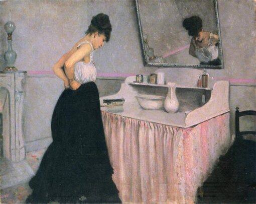 Gustave Caillebotte: Woman at a Dressing Table (c.1873) Impressionist Masterpiece – Hand-Painted Oil Reproduction by Dafen Village Studio