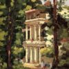 Gustave Caillebotte: Yerres, Colonnade of the Casin (c.1870) Impressionist Masterpiece – Hand-Painted Oil Reproduction by Dafen Village Studio 1 Hand-painted oil painting reproduction of Gustave Caillebotte Yerres Colonnade of the Casin showing classical white columns surrounded by lush green foliage