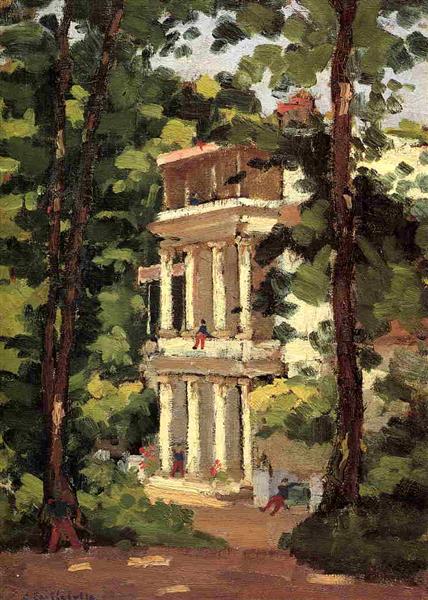 Gustave Caillebotte: Yerres, Colonnade of the Casin (c.1870) Impressionist Masterpiece – Hand-Painted Oil Reproduction by Dafen Village Studio